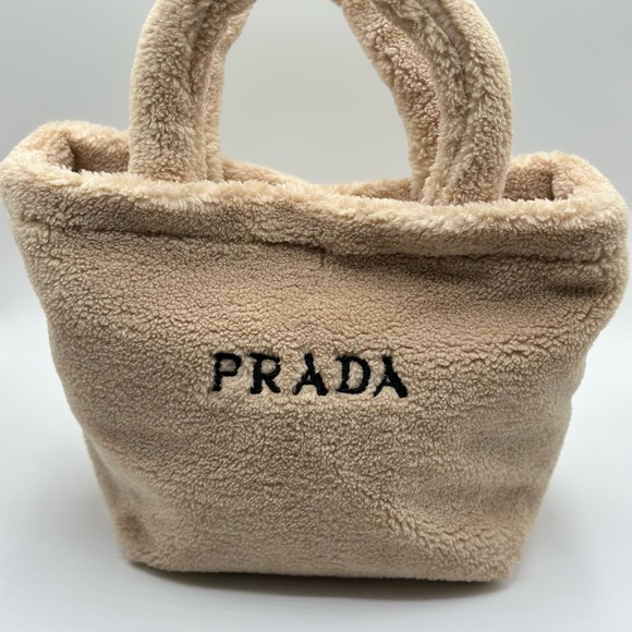 Prada Cream Sherpa Novelty Tote - Picture 6 of 9